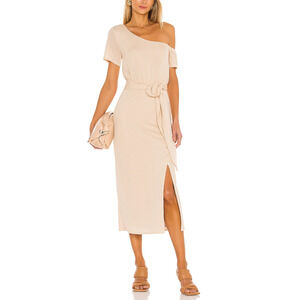 Lovers And Friends 'Eden' Tan One Shoulder Midi Dress Size M